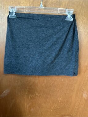 See You Monday Charcoal Gray Stretch Mini Skirt